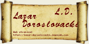 Lazar Doroslovački vizit kartica